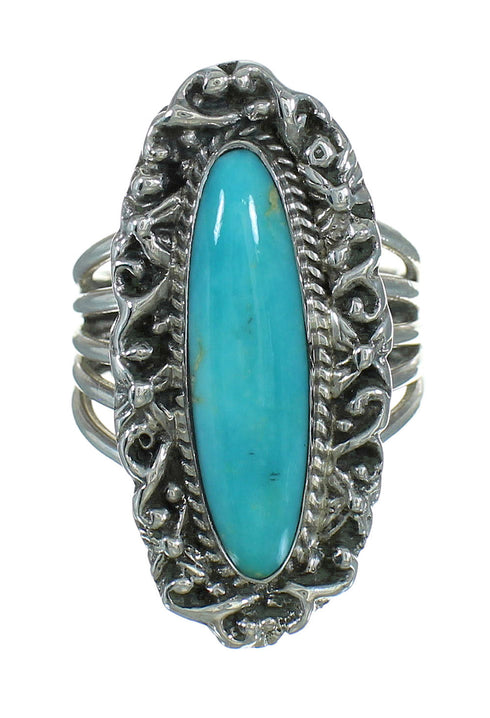Silver Southwestern Turquoise Jewelry Ring Size 5 QX86059